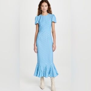 RHODE Lulani Dress in Loves Me Not Blue Size 8
